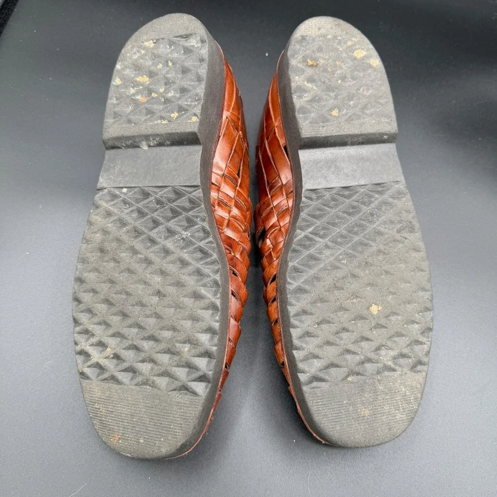 Sunsteps Mens 7.5 Hand Woven Leather Huarache Sandals Buckle Strap Shoes
